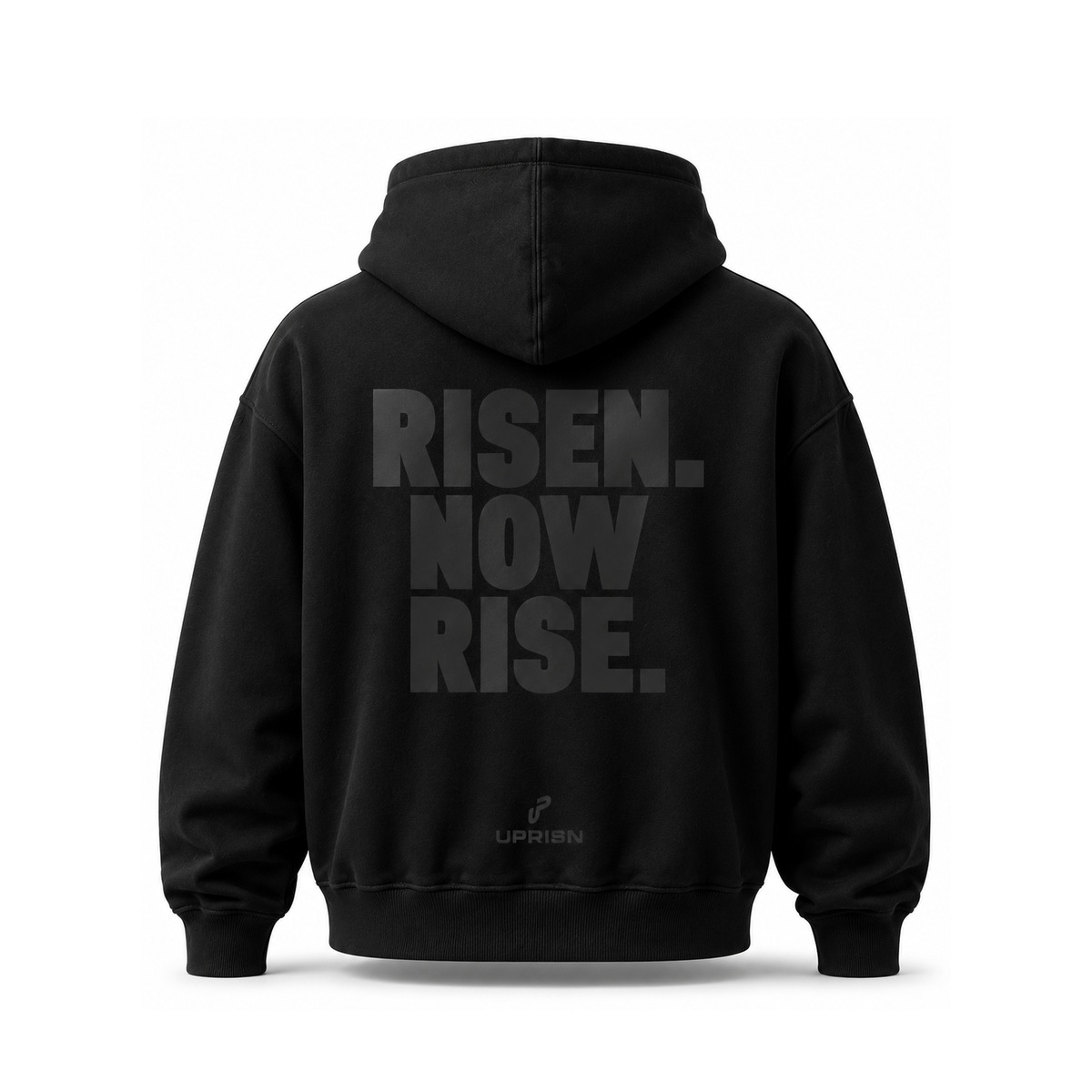 UPRISN Christian hoodie in Black, back print